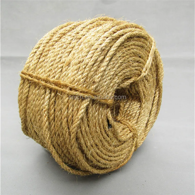 6mm 3-Strand Packing Rope can be used for packing strapping, ship, outdoor etc. Natural Color Sisal Rope