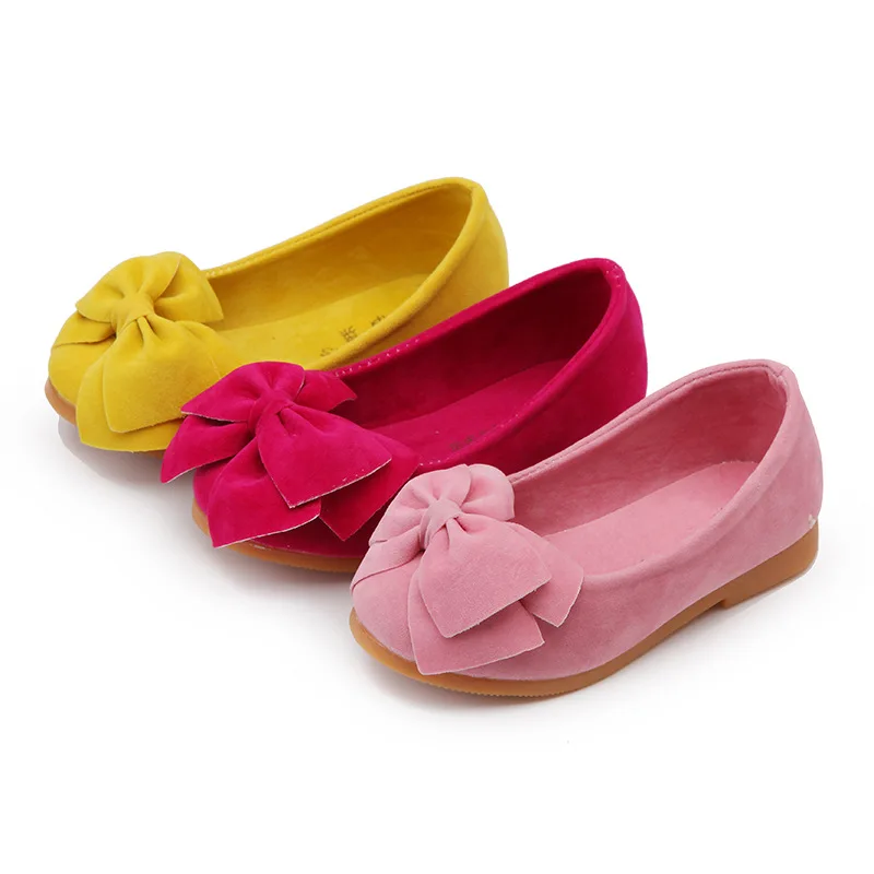 Autumn New Non-slip Bowknot Princess Kids Flat Nude Shoes For Girls