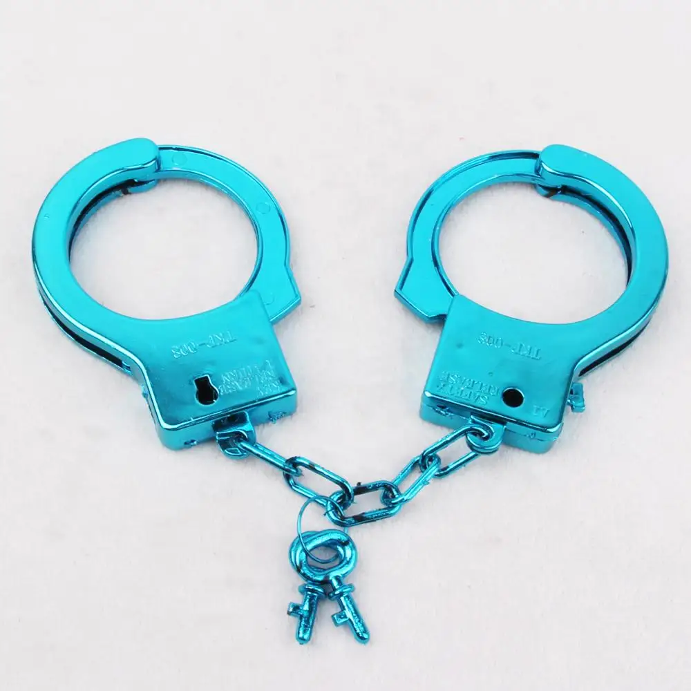 
Cheap police pretend playing toy hinged handcuffs for party 