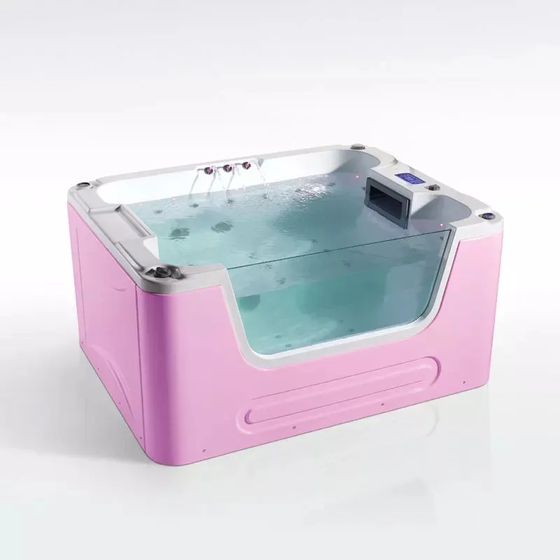 Acrylic massage baby spa bathtub hot sale baby wash tub, pink outdoor swimming pool children bathtub