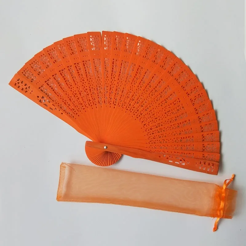 [i Am Your Fans]sufficient Stock! Wood 15colors For Choice Custom Folding Wooden With Organza Pouch Packing Bamboo Kung Fu Fan