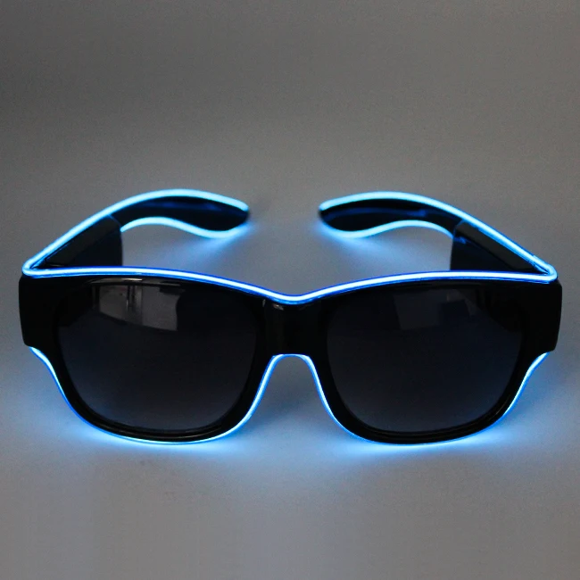 2023  New Arrival  USB recharging Light Up Party Glasses Multi Color  Led Flashing EL Wire Sunglasses