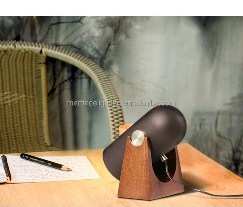 
Modern hotel Spot Lamp Study Indoor Office retro table lamp Wooden 