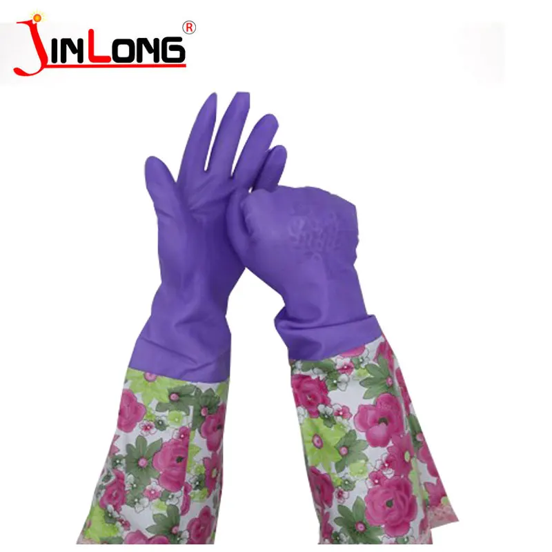dishwashing  Household gloves laundry rubber sleeves housework tight long gloves
