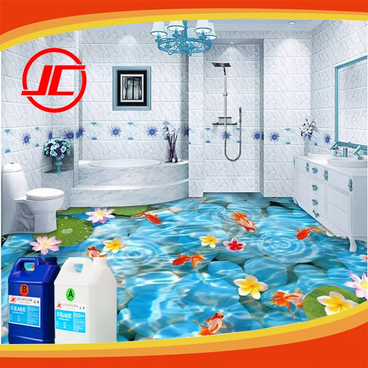 Epoxy 3D Wall Panel Flooring Adhesive Wallpaper Shark Waterproof 3d flooring vinyl bathroom