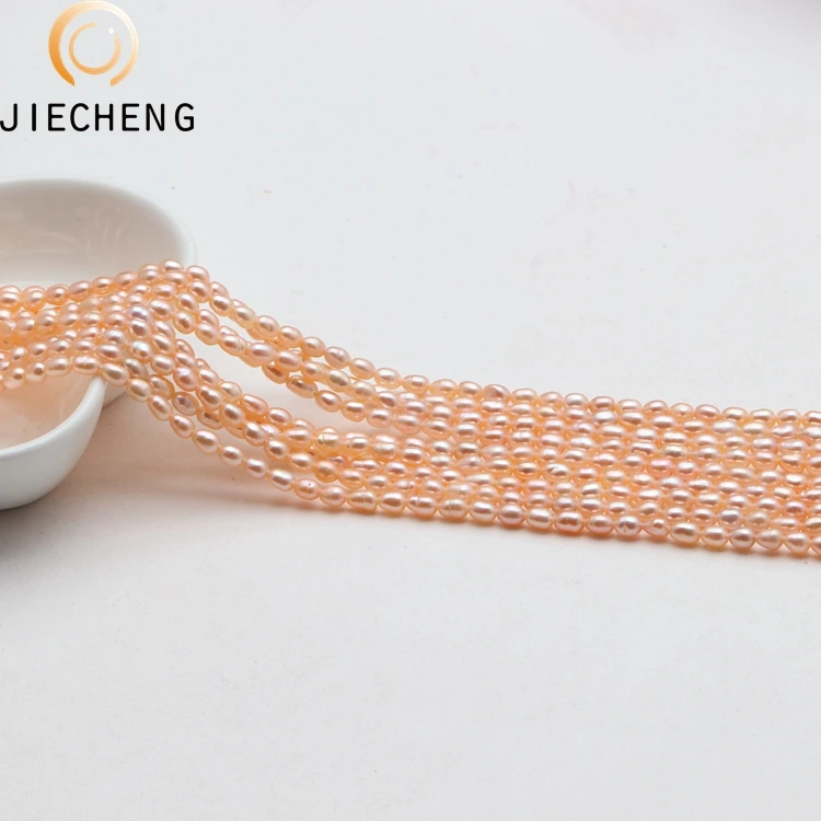 shanxiahu best seller 3-4mm rice AAA cultured freshwater real pearls strands wholesale