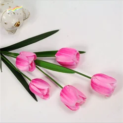 Artificial parrot tulip blue tulip flower plastic tulip flowers decoration wholesale