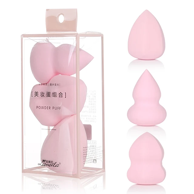 3 in 1 Lameila new branding cosmetic puff different shapes latex free make up sponge