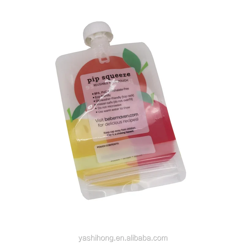 Customized Squeeze Spout Bag/Reusable Food Pouch with Spout/Refill Fruit Drink Spout Pouch Bag