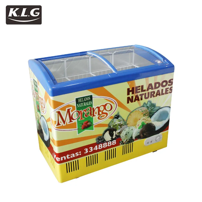 SD-288Y Deep ice cream open top refrigerator single-temp form top door industrial freezer