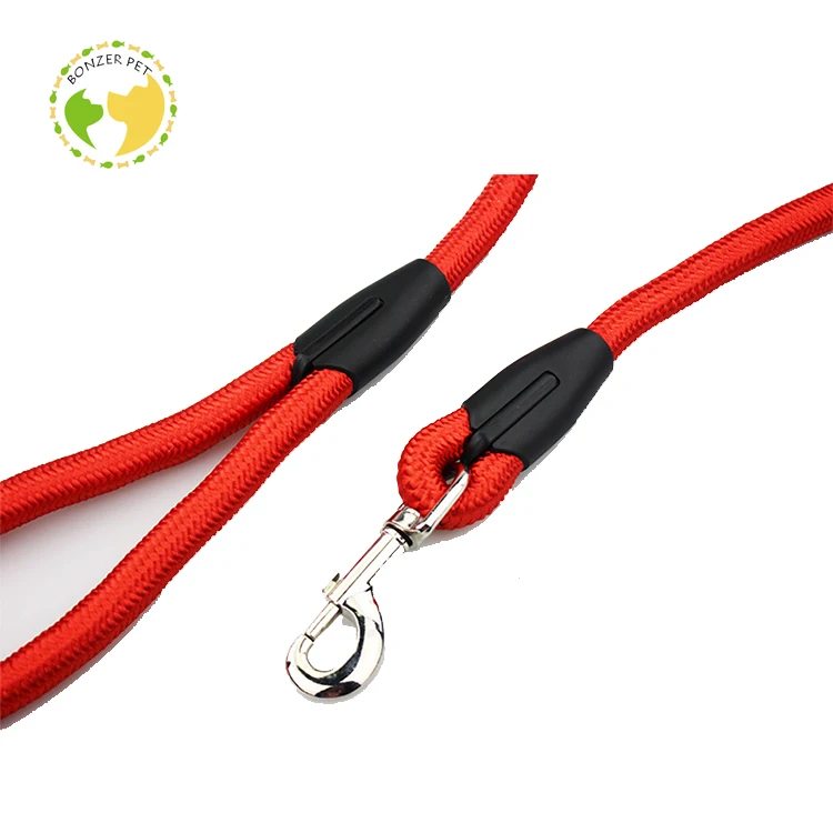 Colorful Nylon Braided Rope Metal Clips Dog Leash