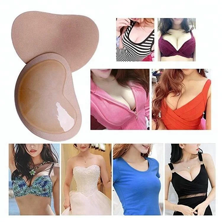 hot selling Silicone Invisible self-adhesive sponge double bra cup pads push up sports bra pushup padded for women