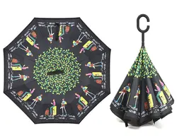 Hot sale OEM acceptable durable quality Double Layer Inverted Umbrella Reverse folding Umbrella for Pharmacy and Library