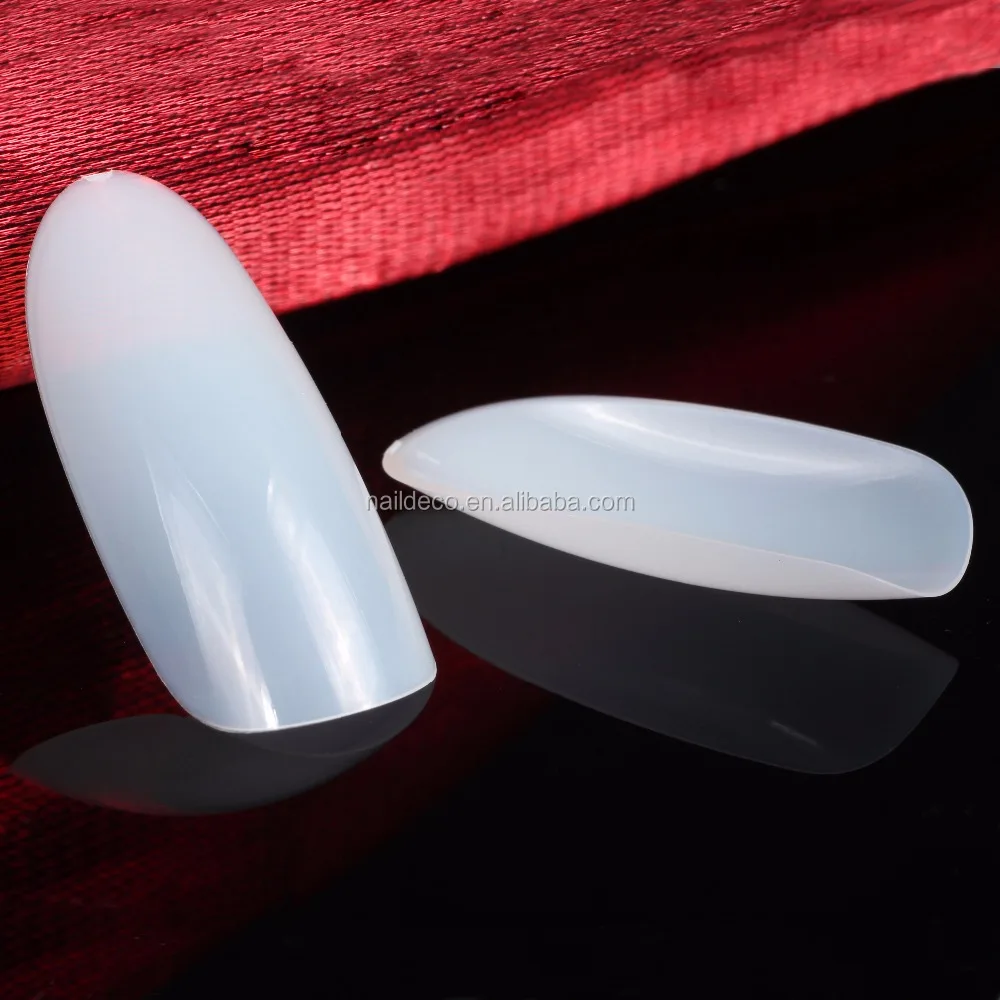 2024 NEW Long Oval Fake Artificial Natural Plain Christmas PVC Box Design Finger ABS 10 Sizes Nadeco Nails