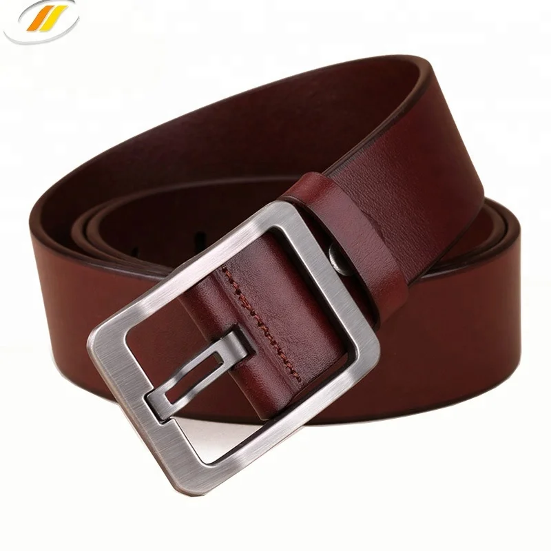 Top Quality Custom Pin Buckle Business Men Genuine Leather Belt