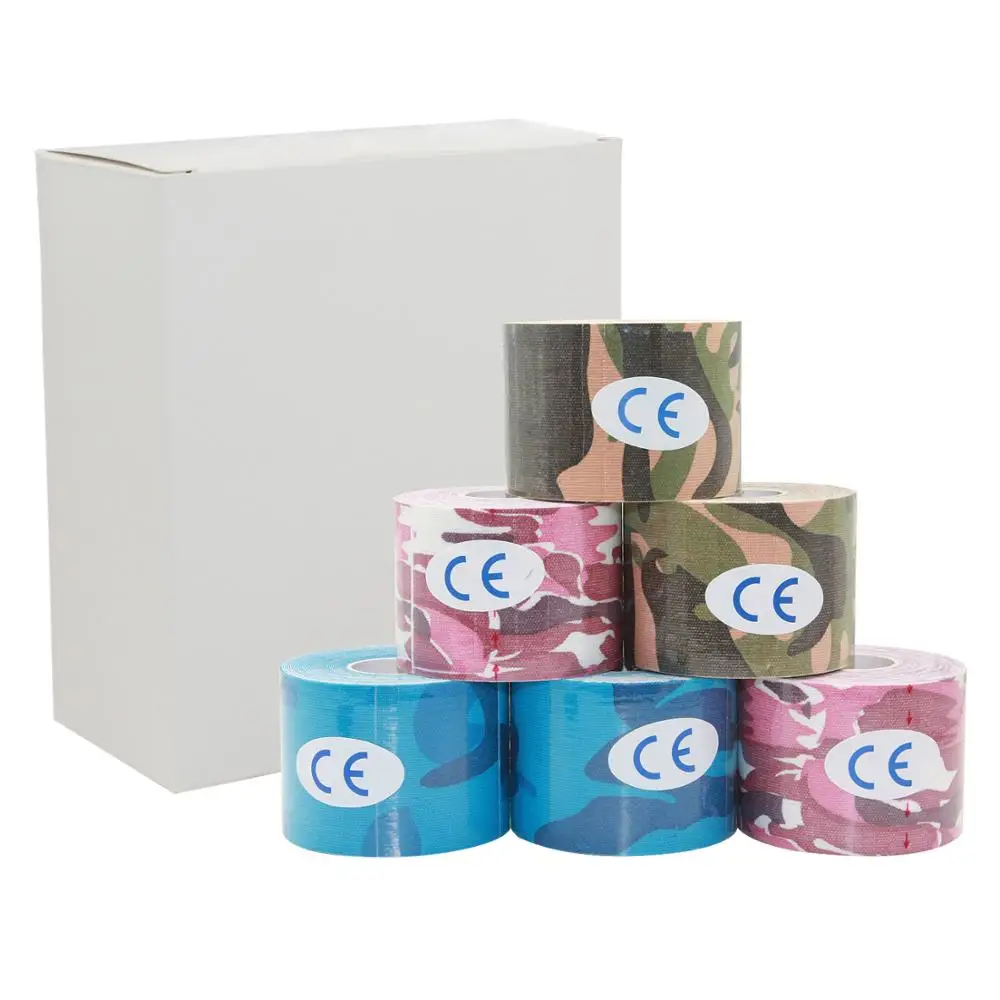 Новые товары, жесткая терапевтическая спортивная эластичная камуфляжная кинезиологическая лента с принтом на заказ