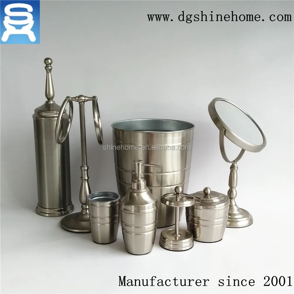 
China factory direct selling Hardware Bathroom Accessory Hotel Bathroom Stainless Steel nickel plated Accessory set 