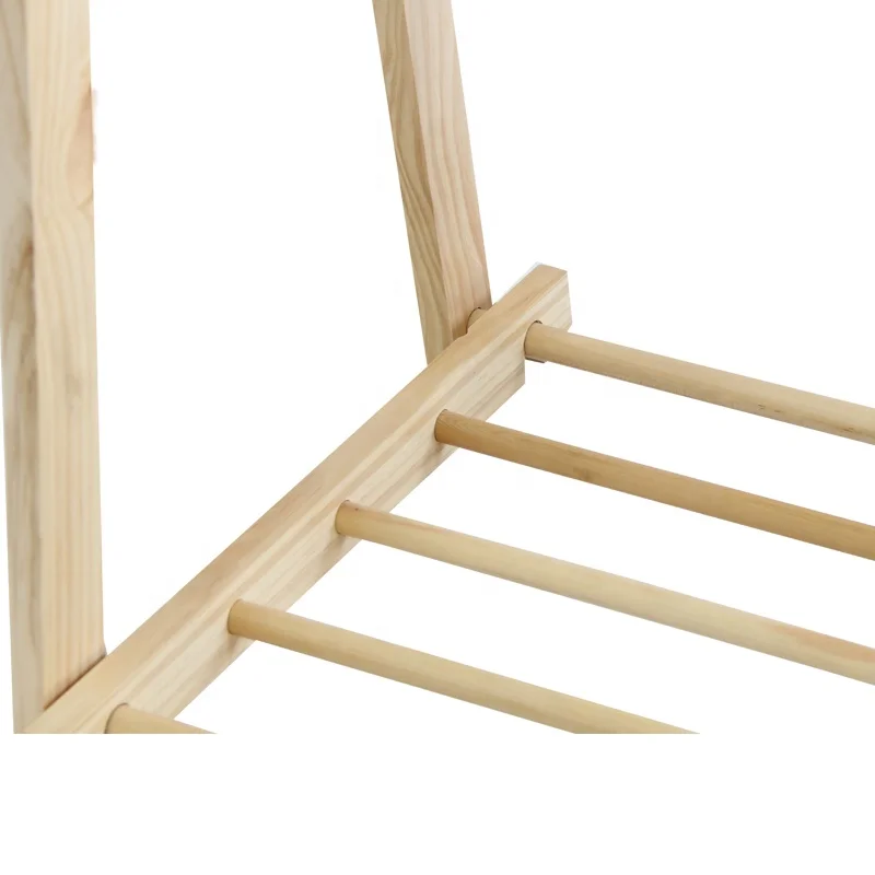 2019 lowest price factory custom wooden coat hanger with storage shelf