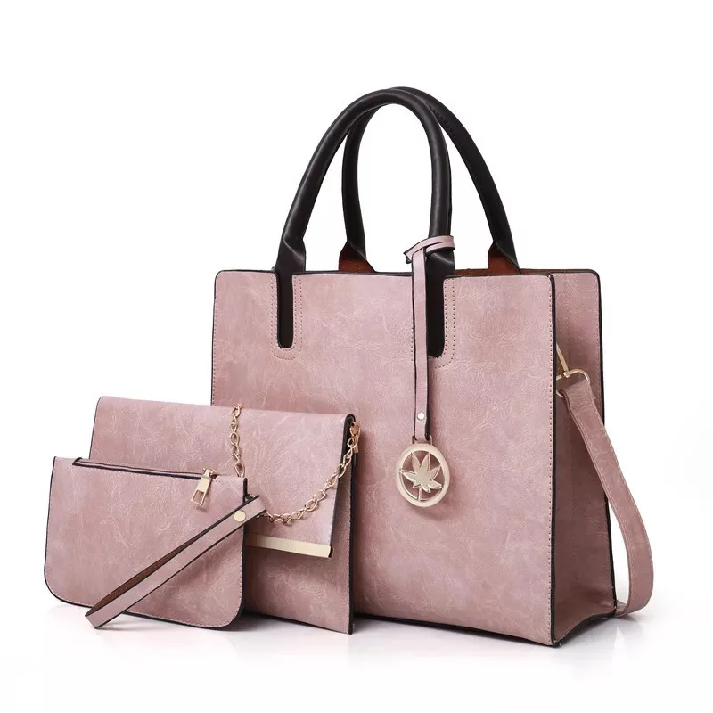 Factory wholesale China Fashion  Pu Hand Bags Set Womens Tote Shoulder Bag  Female Bags Handbags