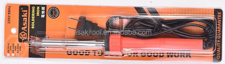 ASAKI AK-9038 для домашнего использования из нержавеющей стали стабильный Электрический паяльник 30 Вт 60 подключения к 40 наконечник 220V 50Hz PBT