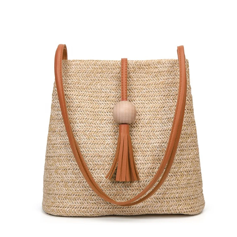 
Indonesia high quality paper straw shoulder bag for women summer beach 