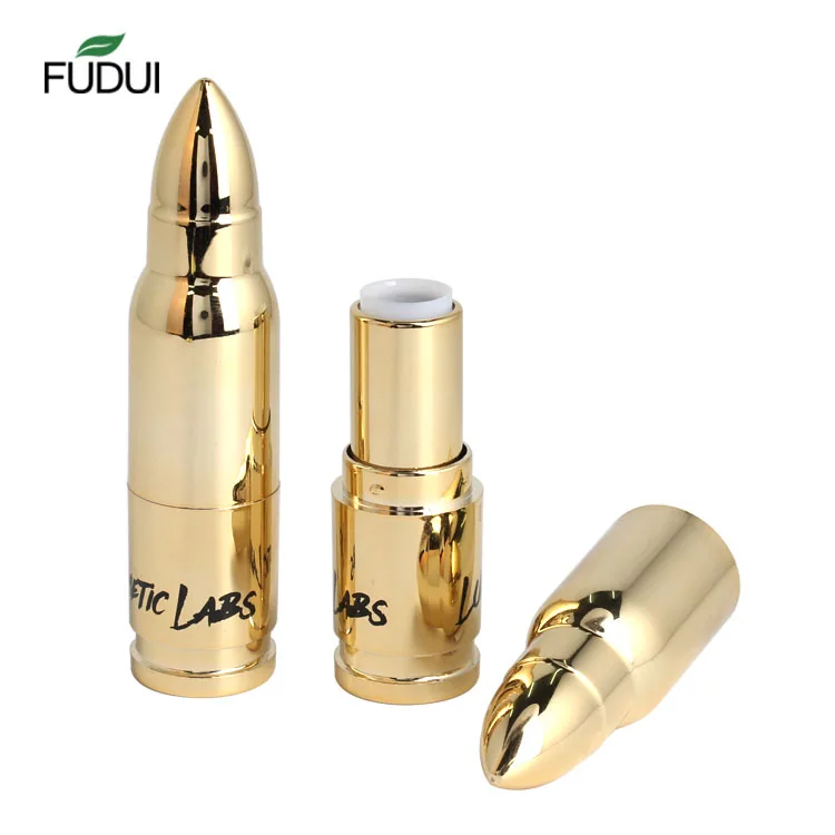 
FUDUI factory round rubber hot cakes overgild glossy Fourze high-class matte High quality now custom bullet empty lipstick tube 