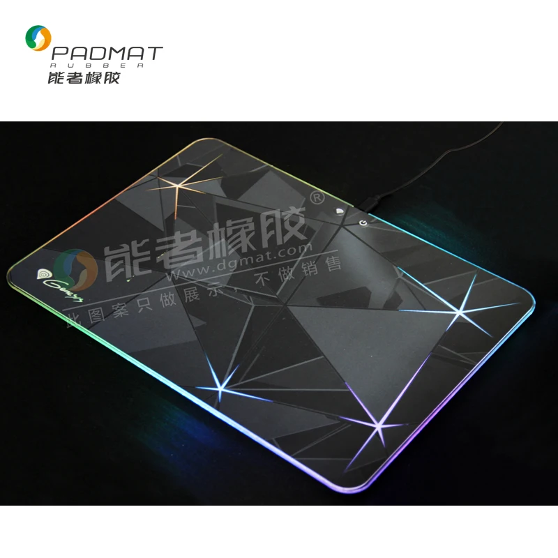 Manufacturer gaming mouse pad with RGB / LED acrylic mouse pad with shining led cable