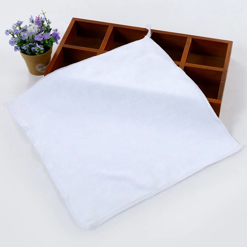 Wholesale fast drying 85% polyester 15% polyamide microfiber fabric edgeless face towel kids custom size 30x30