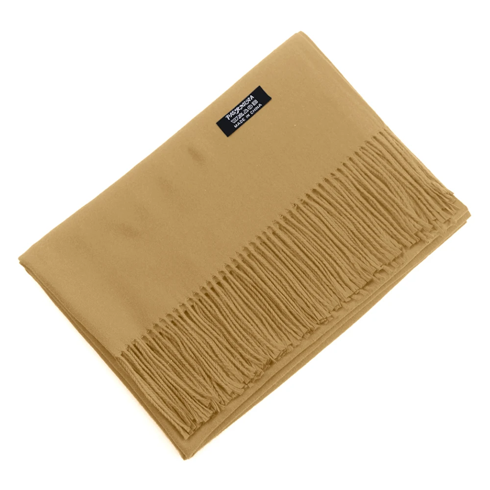 
Wholesale Custom Logo Lady Winter Tassel Cashmere Plain Women Ladies Pashmina Shawl Scarf 