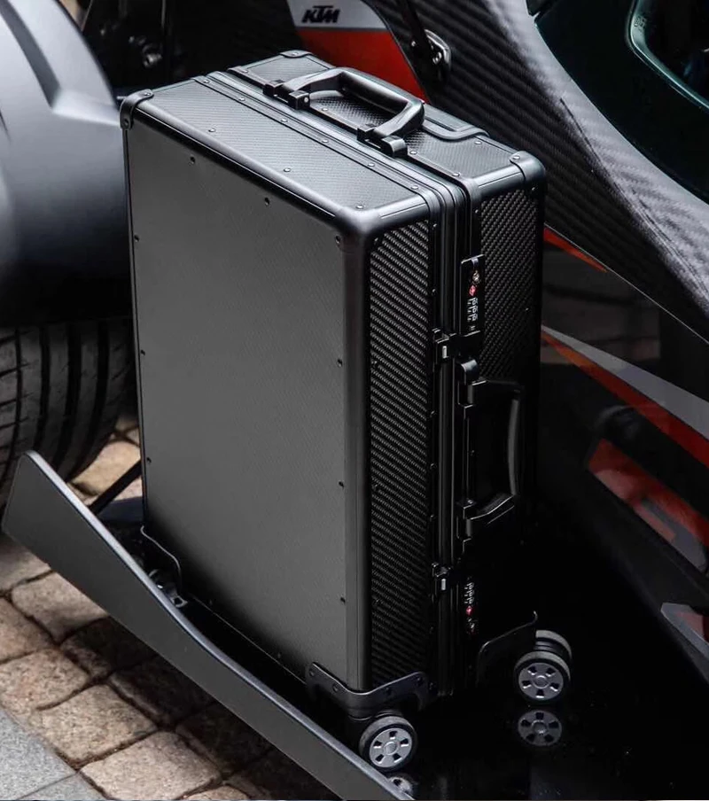 100% real carbon fiber trolley luggage suitcase