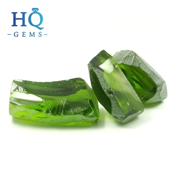 Synthetic nanosital gemstone rough peridot green 172# raw