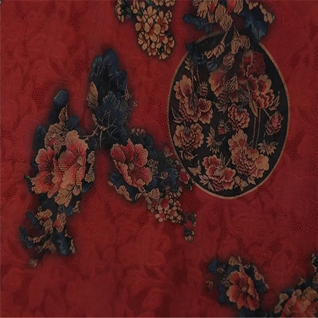 Chinese Classical Silk Gambiered Canton Gauze Fabric for Cheongsam