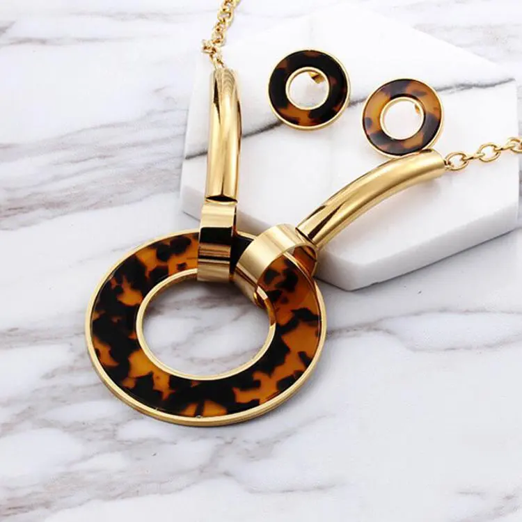 Fashion & Costume Dubai Gold Plated Jewelry Set, Stainless Steel Bridal Wedding Jewelry Necklace Set