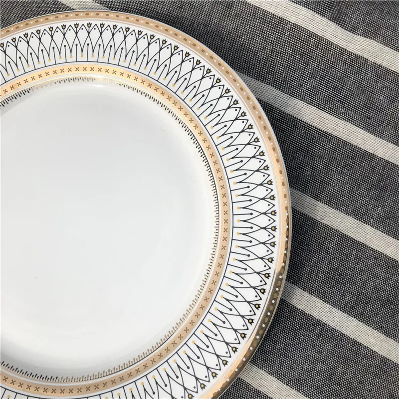 ceramic flat restaurant plates ceramics platter with gold rim wedding plate in stock
