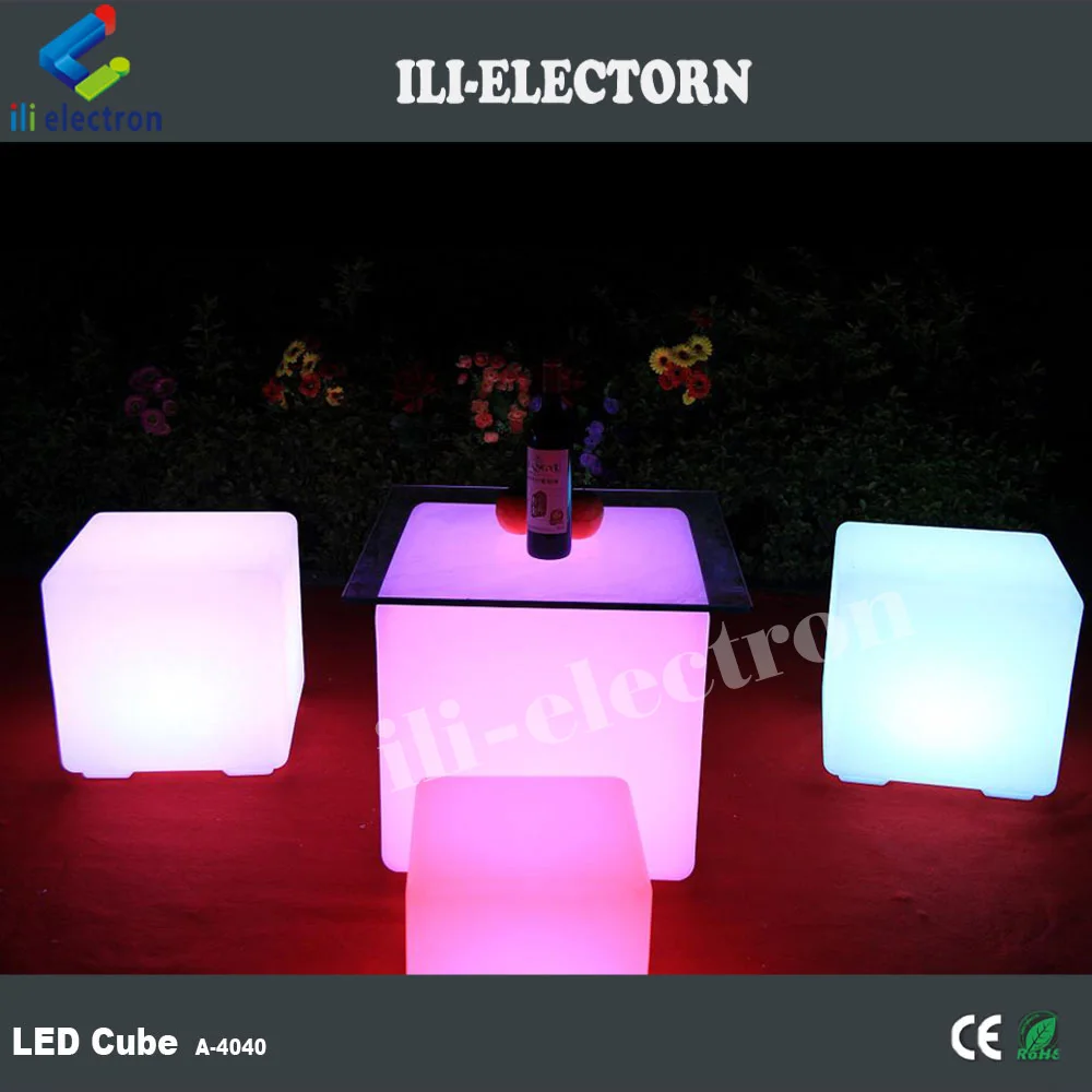 PE plastic color changing illuminated Solid LED Glow Cubes