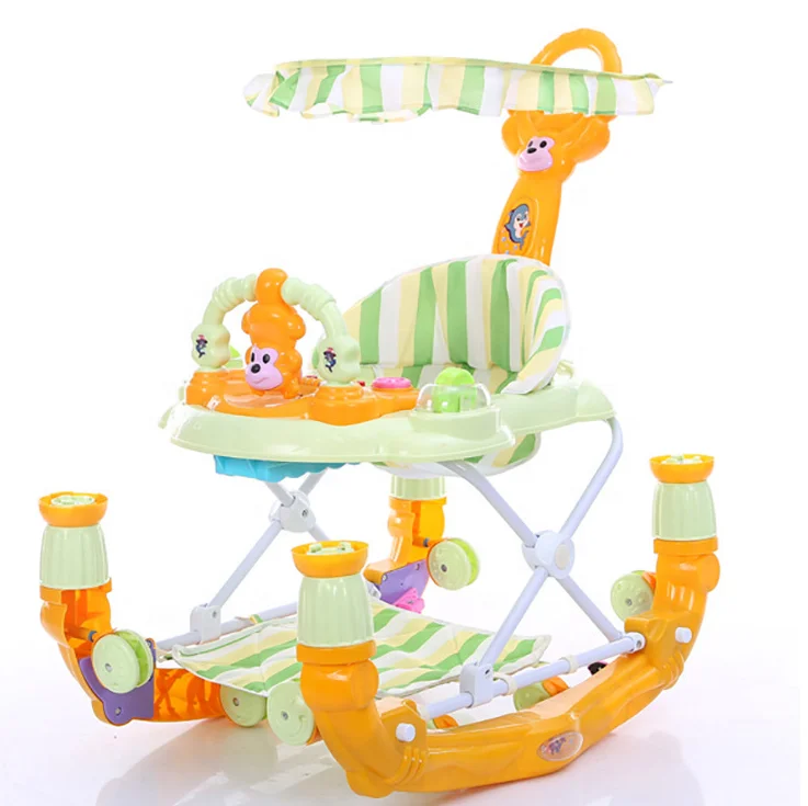 2018 baby walker Height adjustable inflatable  multifunctional baby walker with lovely music cartoon