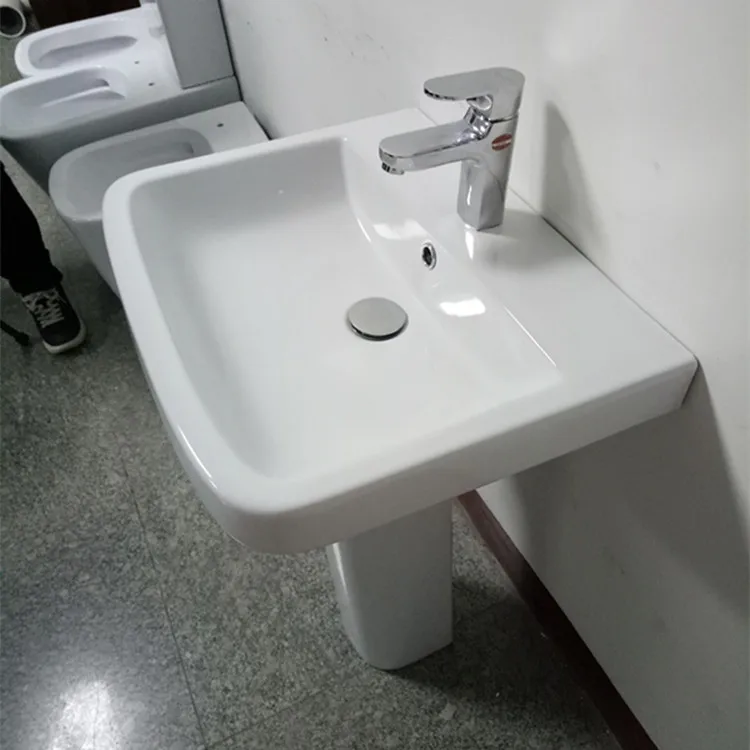 
Whity Nano Bathroom Hand Wash Antique Furniture Apron Art Basin Ceramic Pedestal Sink 