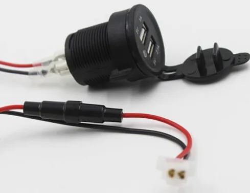5v dual usb Motorcycle socket panel mount charger socket adapter