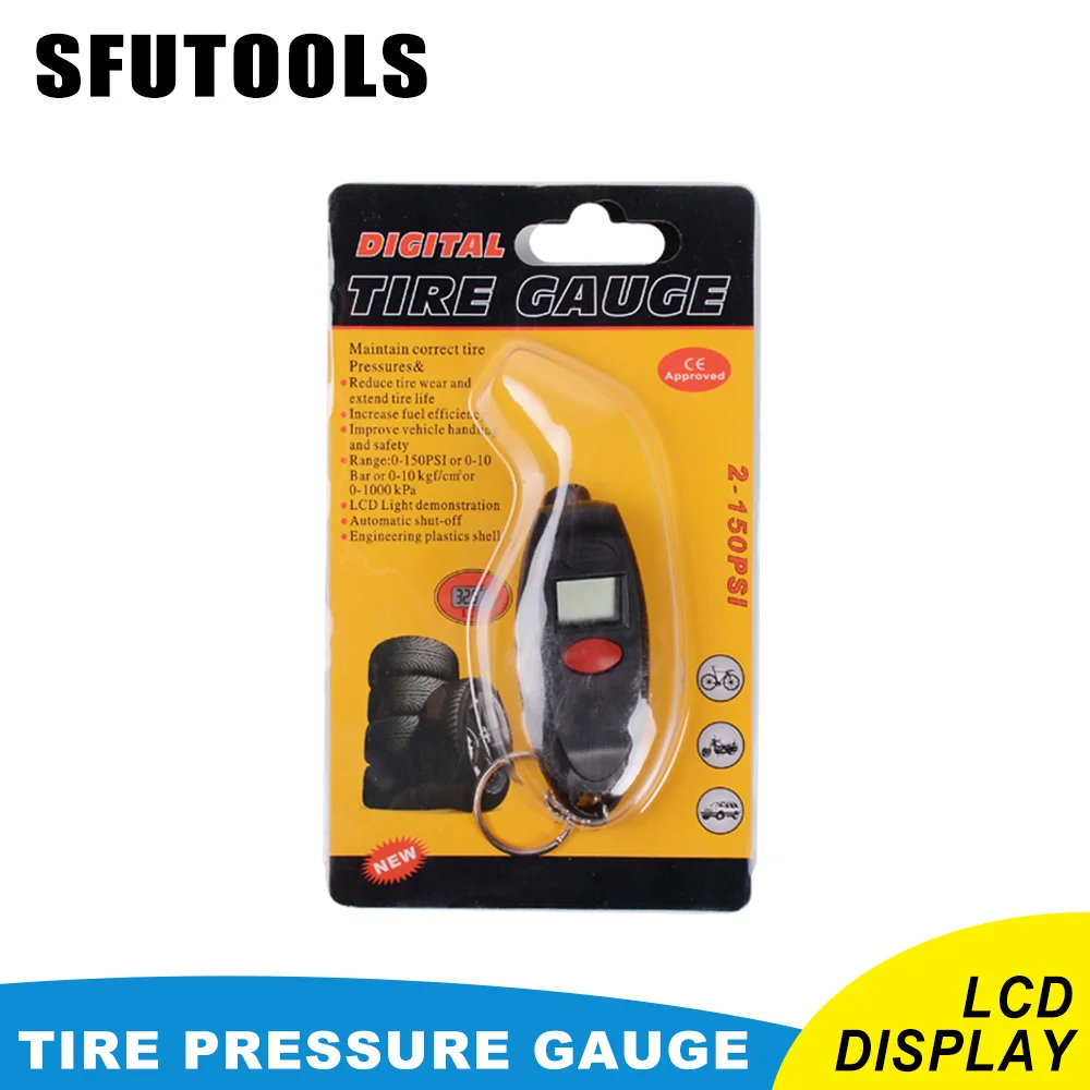 Mini LCD Display Digital Tire Pressure Gauge with keychain Tyre Pressure Gauge
