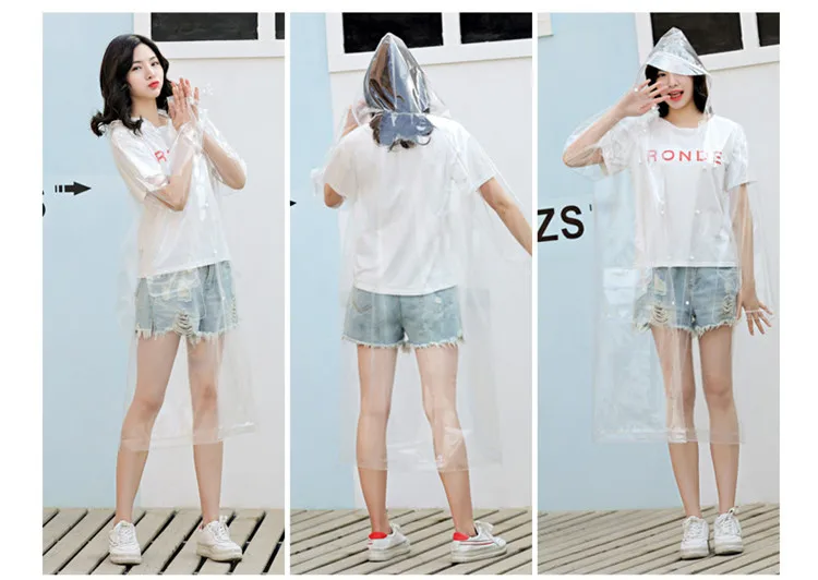 Male and female Fashionable transparent raincoat hiking outdoor long Backpack Travel raincoat portable raincoat