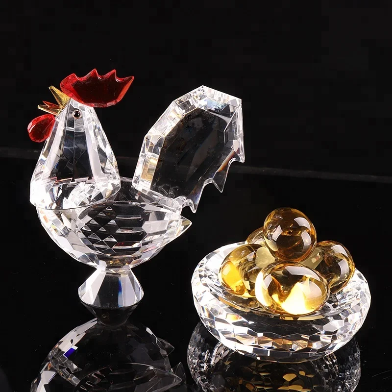 K9 Crystal Chinese Zodiac Chicken Animal for home decoration gifts