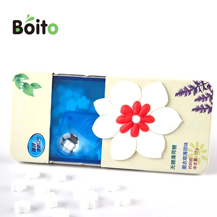Promotions mini hand applique small slide tin with pressed mints strong fresh sugar free mint candy