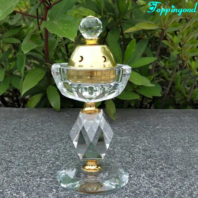 Islamic Crystal Cut Glass Bakhoor Burner Incense Eid Ramadan Decoration