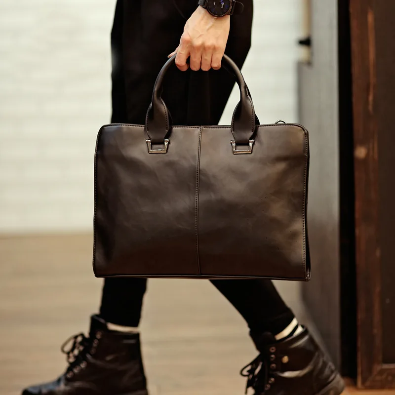 
2020 vintage simple crossbody business men handbag brief cases 