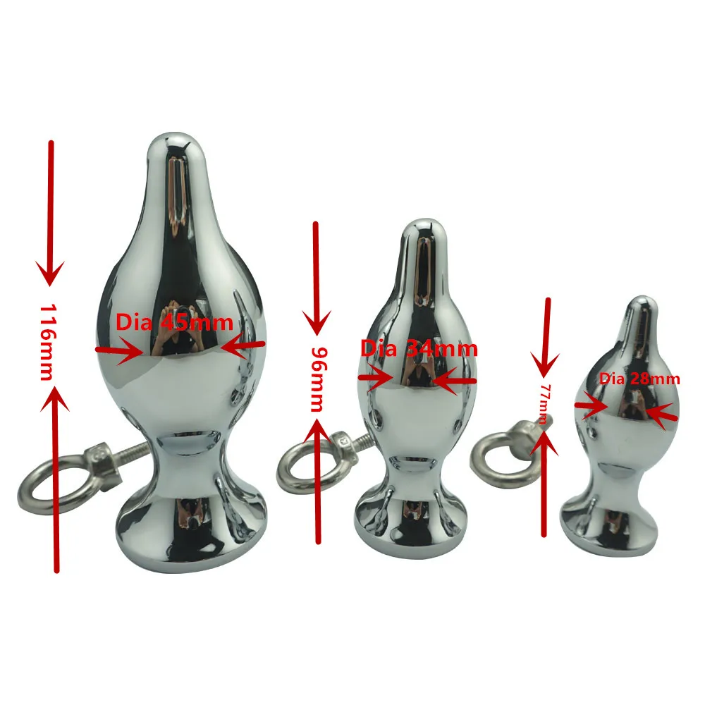 Dia 45mm 275g heavy Large size metal ass butt plug with ring insert sex toy