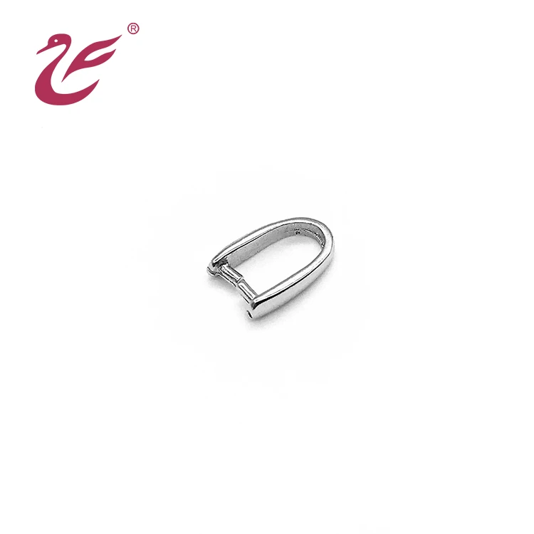 Jewelry Sterling Silver Findings 925 Sterling Silver Jewelry Clasp Bail Pendant Clasps with cz Stones