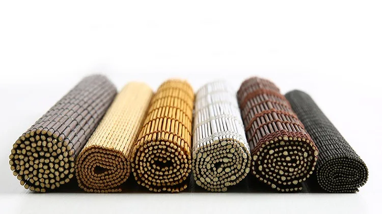 Bamboo slat roller and roman shades blind