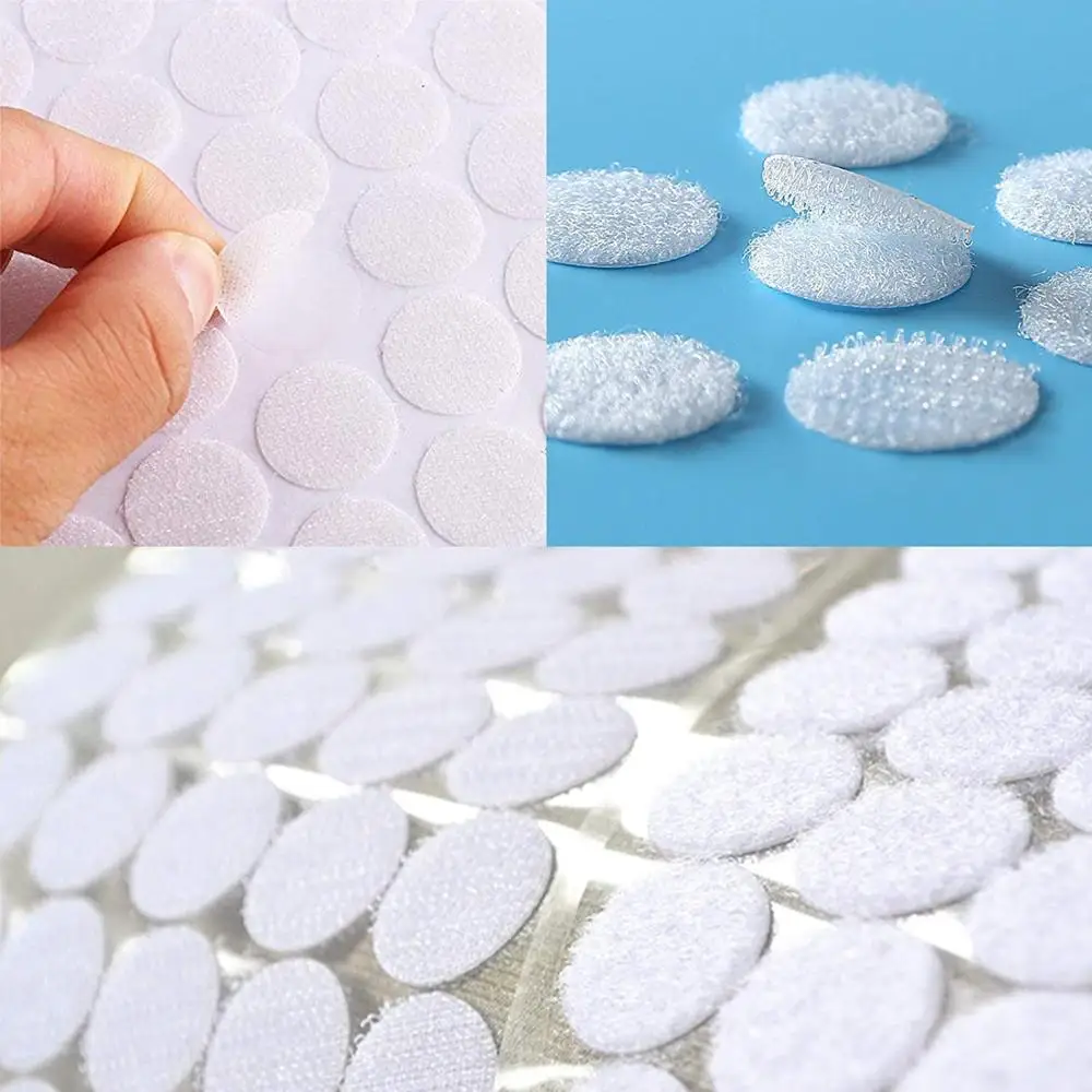 Большой запас черный белый 10 12 15 18 20 25 30 мм липкий самоклеющийся крюк и петли точки