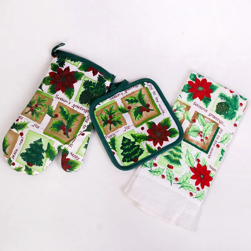 Christmas kitchen sets 2pcs glove pot holder