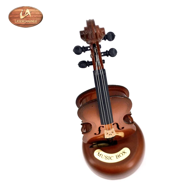 Lasercharmer Violin Music With Rotating Musical Base Instrument Miniature Creative Art ware Gift